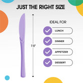 Heavy Duty Lavender Plastic Knives | 100 Count